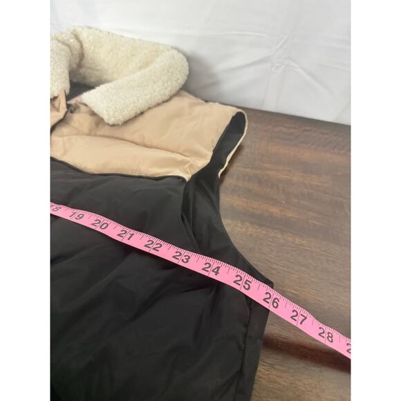 Levi's Quilted Black and Cream Puffer Vest with Sherpa Collar XXL NWOT - Picture 8 of 9